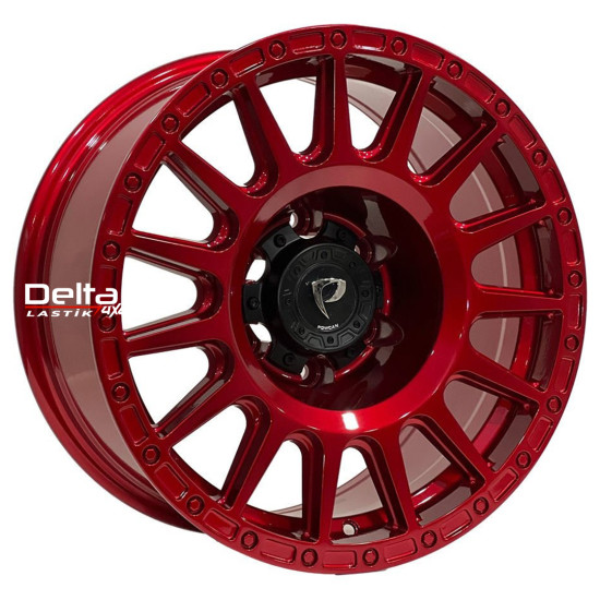 17X8 6X139,7 ET -15 CB 110 RED+BLACK CAP