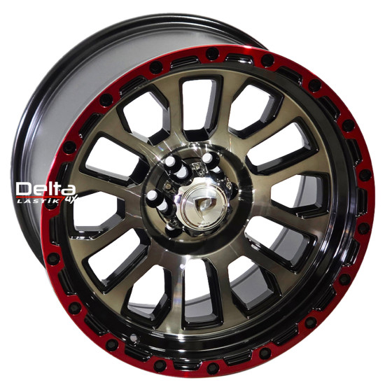 18X9.5 6X114,3 ET0 CB 66.1 BLACK MAC+RED LIP
